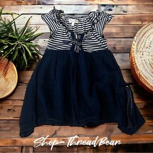 EUC {Luna Luna Copenhagen} Navy & White Striped Sailor Swing Dress | Girls 3T